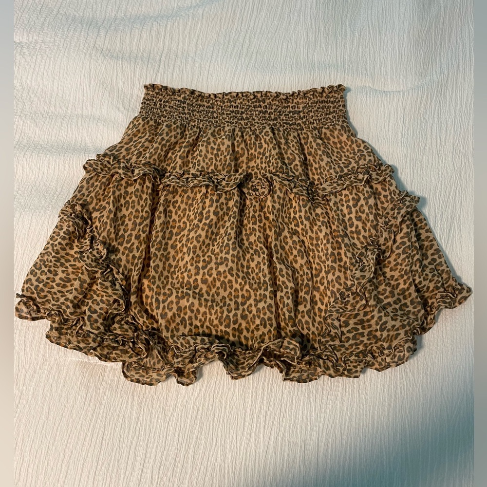 Urban outfitters cheetah ruffle skirt size small